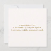 Gepersonaliseerde Gouden Hart 50e bruiloft Jubileu Kaart (Achterkant)