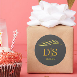 Gepersonaliseerde Gouden kleur Bruiloft Party Deco Ronde Sticker