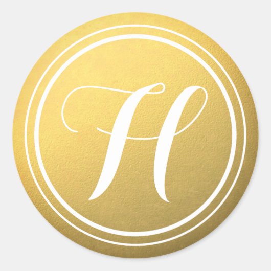 Gepersonaliseerde gouden Monogram Stickers (Voorkant)