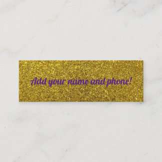 Gepersonaliseerde gouden mousserende glitter contactkaartje