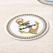 Gepersonaliseerde gouden nautische Onderzetters (Gebogen)