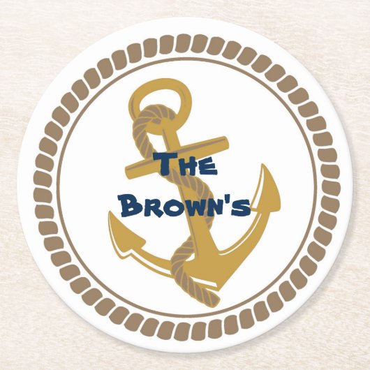 Gepersonaliseerde gouden nautische Onderzetters (Voorkant)