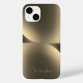 Gepersonaliseerde gouden radiale textuur iphone 15 Case-Mate iPhone case (Achterkant)