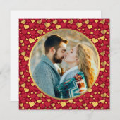 Gepersonaliseerde gouden, rode harten Valentijnsda (Voorkant / Achterkant)