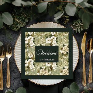 Gepersonaliseerde gouden servetten Chic Botanical
