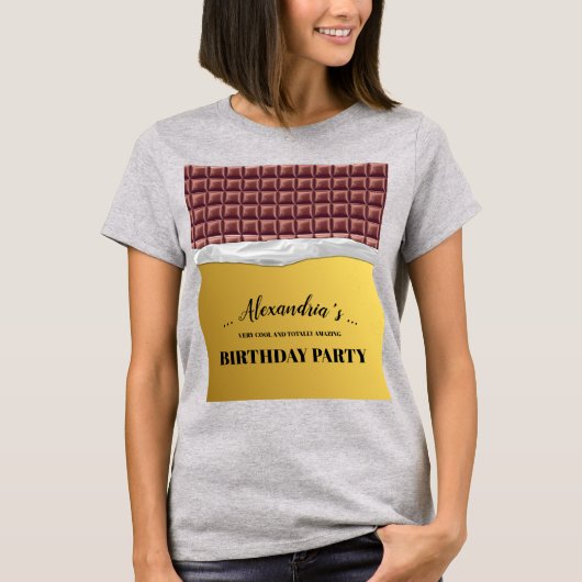 Gepersonaliseerde Gouden Ticket Chocolade Bar Verj T-shirt (Voorkant)