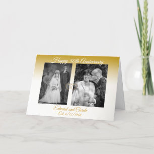 Gepersonaliseerde gouden trouwfoto's 50e Jubileum Kaart