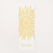 Gepersonaliseerde Gouden Zon Boho Mandala Yogamat (Voorkant)