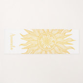 Gepersonaliseerde Gouden Zon Boho Mandala Yogamat (Voorkant (horizontaal))