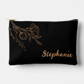 Gepersonaliseerde Gouden Zwart Script Naam Make-up Etui (Voorkant)