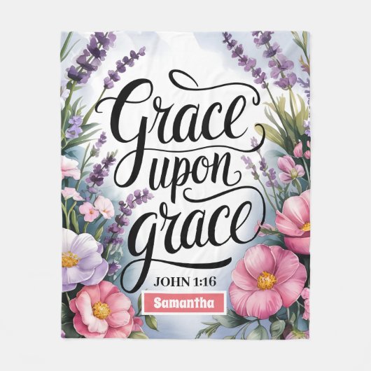 Gepersonaliseerde Grace On Grace Christelijke vrou Fleece Deken (Voorkant)