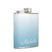 Gepersonaliseerde gradiënt ombre engel blauw heupfles (Rechts)