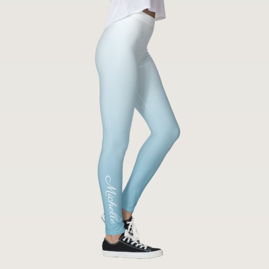 Gepersonaliseerde gradiënt ombre engel blauw leggings (Rechts)
