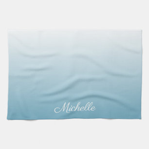 Gepersonaliseerde gradiënt ombre engel blauw theedoek