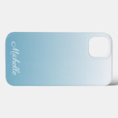 Gepersonaliseerde gradiënt ombre engel blue Hoesje (Achterkant (horizontaal))