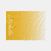 Gepersonaliseerde gradiënt ombre geel fleece deken (Voorkant (Horizontaal))