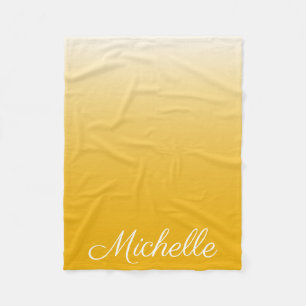 Gepersonaliseerde gradiënt ombre geel fleece deken