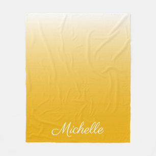 Gepersonaliseerde gradiënt ombre geel fleece deken