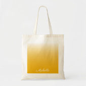 Gepersonaliseerde gradiënt ombre geel tote bag (Voorkant)