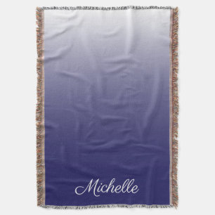 Gepersonaliseerde gradiënt ombre navy blue deken