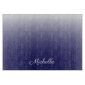 Gepersonaliseerde gradiënt ombre navy blue snijplank (Voorkant)