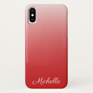 Gepersonaliseerde gradiënt ombre red iPhone x hoesje