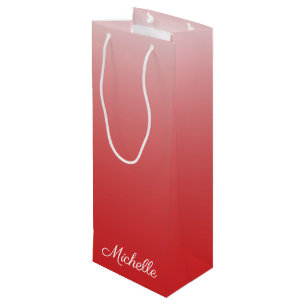 Gepersonaliseerde gradiënt ombre red wijn cadeautas