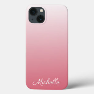 Gepersonaliseerde gradiënt ombre roze Hoesje-Mate iPhone 13 Hoesje