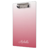 Gepersonaliseerde gradiënt ombre zalm roze klembord (Links)