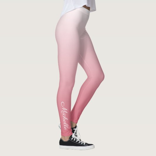 Gepersonaliseerde gradiënt ombre zalm roze leggings (Rechts)