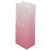 Gepersonaliseerde gradiënt ombre zalm roze wijn cadeautas (Voorkant Gekanteld)
