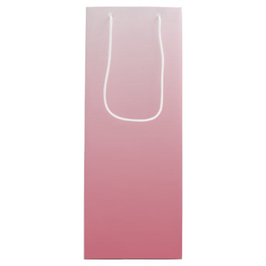 Gepersonaliseerde gradiënt ombre zalm roze wijn cadeautas (Voorkant)