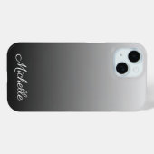 Gepersonaliseerde gradiënt ombre zwart tinten van  Case-Mate iPhone case (Achterkant (horizontaal))