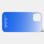 Gepersonaliseerde gradiëntombre elektrisch blauw H Case-Mate iPhone Case (Achterkant (horizontaal))