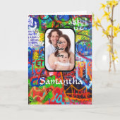 Gepersonaliseerde graffiti kaart (Gele Bloem)