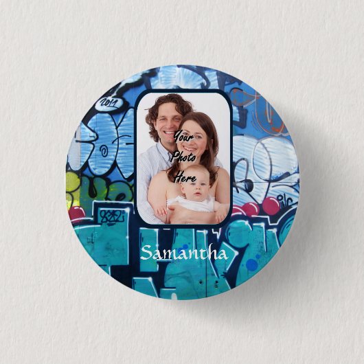 Gepersonaliseerde graffiti ronde button 3,2 cm (Voorkant)