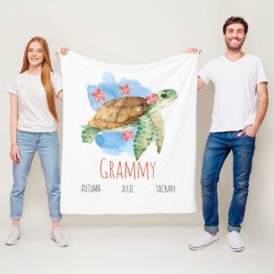 Gepersonaliseerde Grammy Turtle deken van kleinkin
