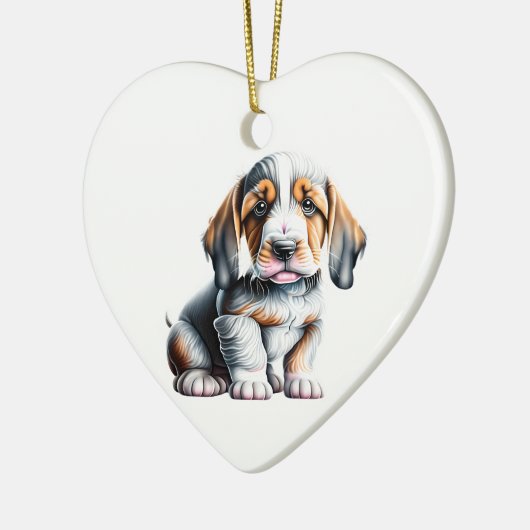 Gepersonaliseerde Grand Basset Griffon Vendéen Pup Keramisch Ornament (Links)