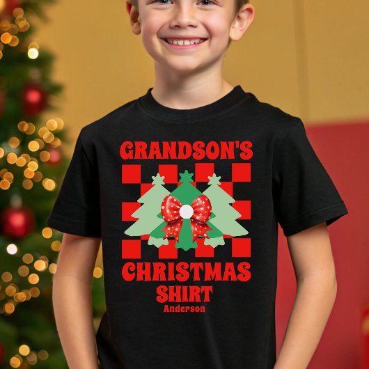 Gepersonaliseerde Grandson's Christmas Shirt