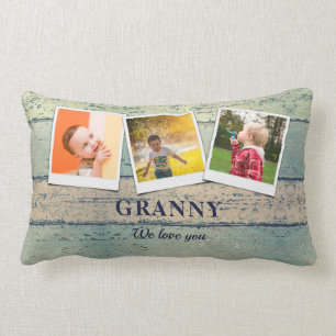 Gepersonaliseerde Granny Kleinkinderen 3 Fotocolla Kussen