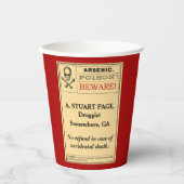 Gepersonaliseerde Grappig Arsenicum Label Rood Papieren Bekers (Voorkant)