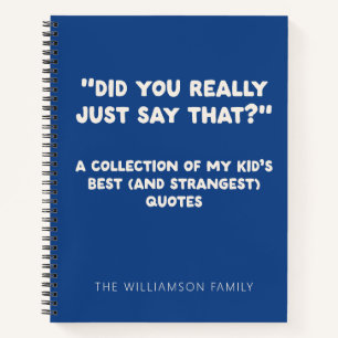Gepersonaliseerde Grappig Kind Quote Mama Pap Life Notitieboek