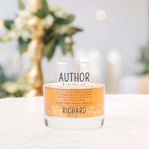 Gepersonaliseerde Grappige Auteur Schrijver Defini Whisky Glas