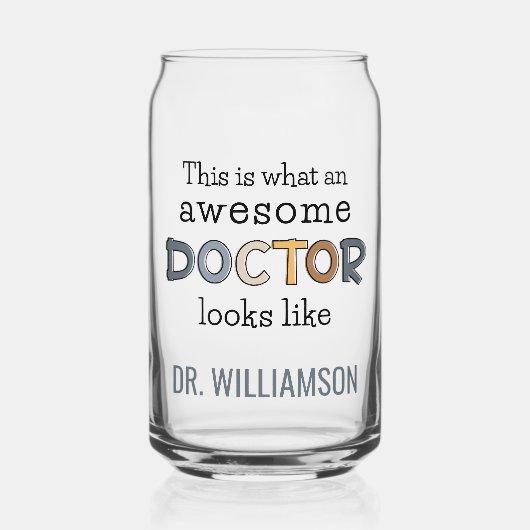Gepersonaliseerde Grappige Doctor Gifts | Geweldig Blikvorm Glas (Voorkant)