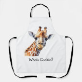 Gepersonaliseerde Grappige Giraffe Lover's Schort (Voorkant)