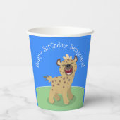 Gepersonaliseerde grappige hyena lachen cartoon ve papieren bekers (Achterkant)