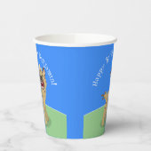 Gepersonaliseerde grappige hyena lachen cartoon ve papieren bekers (Links)