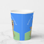 Gepersonaliseerde grappige hyena lachen cartoon ve papieren bekers (Rechts)