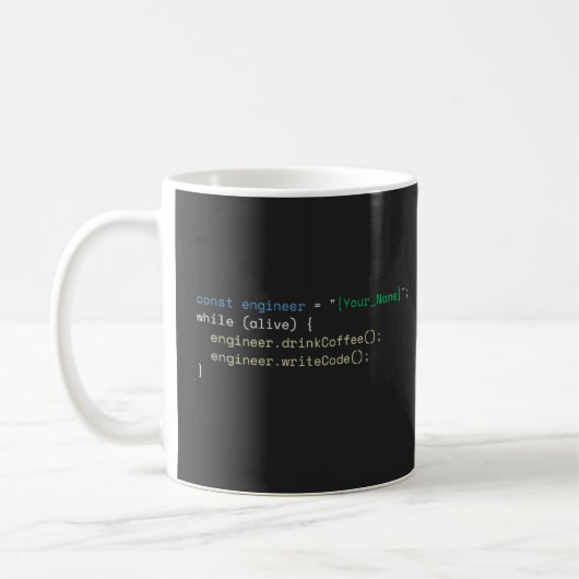Gepersonaliseerde grappige JavaScript programmeur Koffiemok (Links)