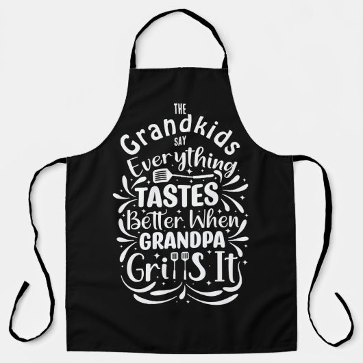 Gepersonaliseerde Grappige Opa BBQ Chef Schort (Voorkant)